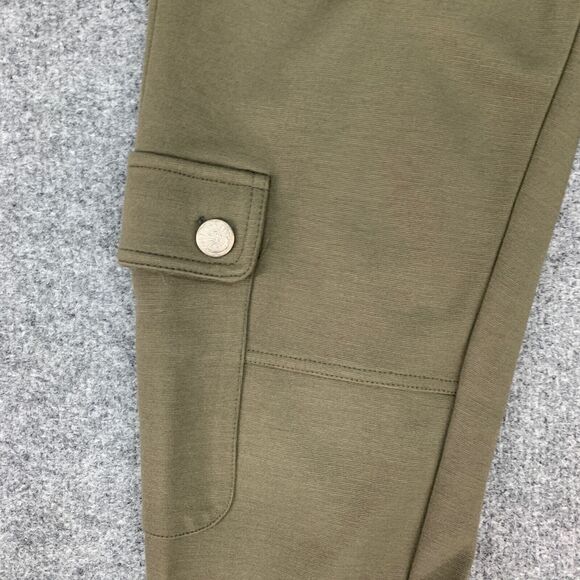 Seven7 Pants Womens 26 Moss Cargo Pockets Cuffed Hem Stretch Low Rise Cropped - Picture 3 of 13